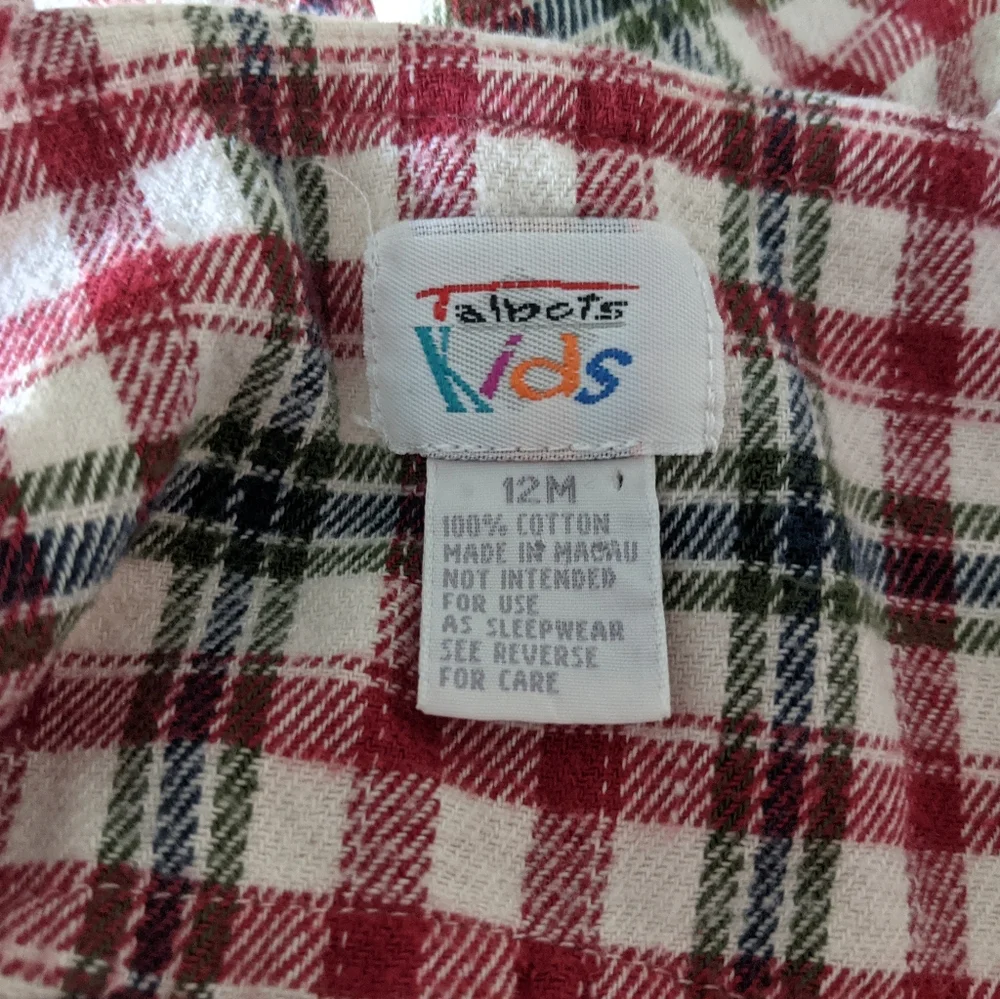 Talbot's Plaid Overalls & Body Suit